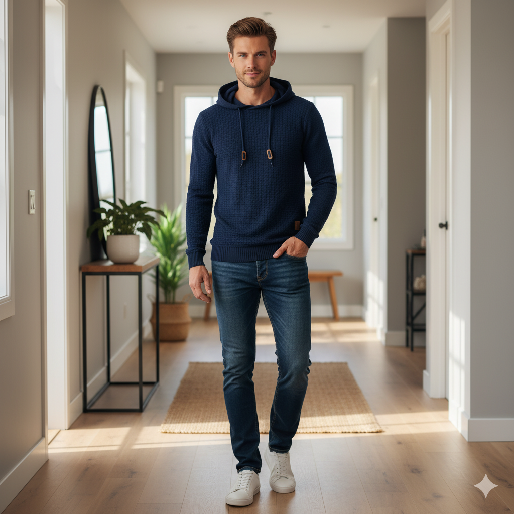 Sudadera Hombre Bekväm Con Capucha