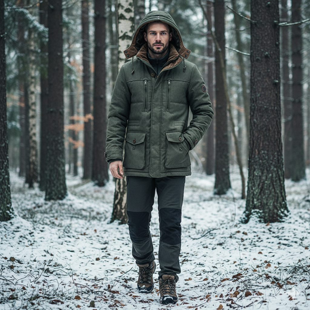Chaqueta de Invierno para Hombre Aislada con Varios Bolsillos