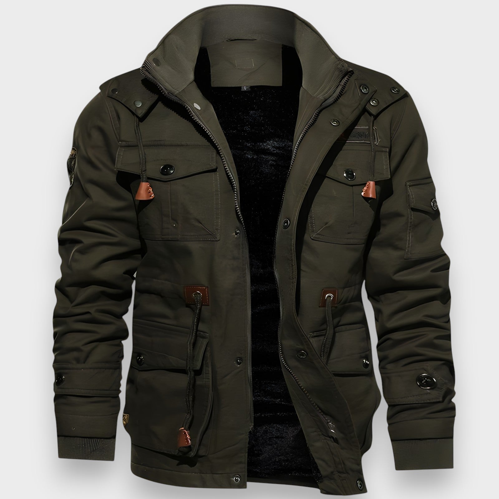 Práctica chaqueta de invierno para hombre con bolsillos