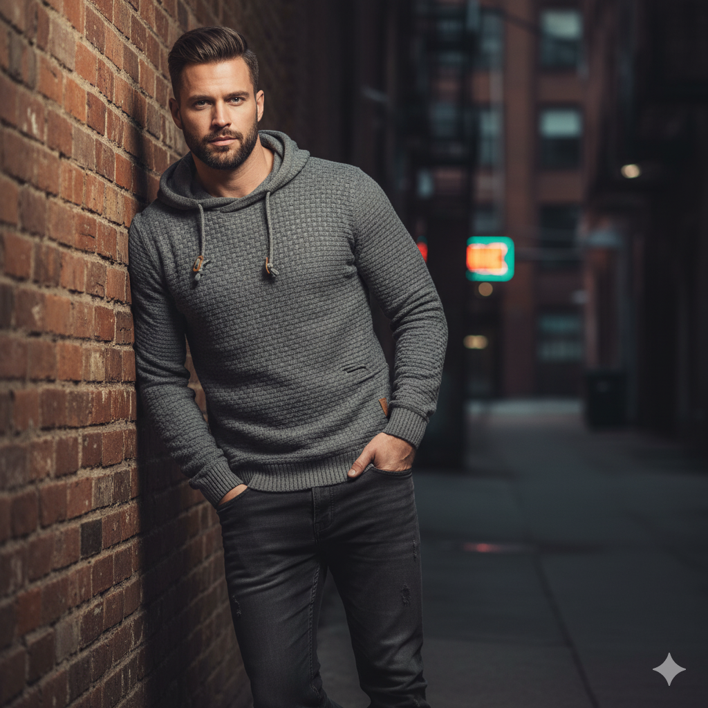 Sudadera Hombre Bekväm Con Capucha